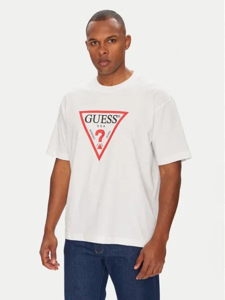 Guess Jeans Tricou Oversize alb