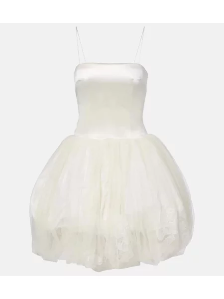 Rochie Danielle Frankel de lână de costum alb