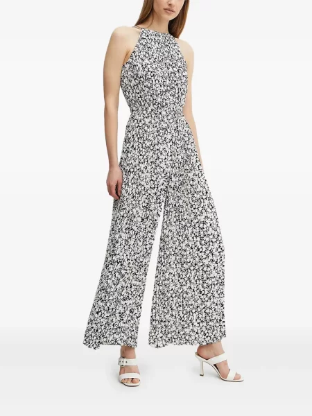 Kožené mini mini šaty Michael Michael Kors na ramínka bílé