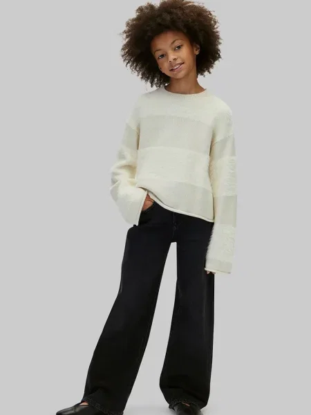 Calvin Klein Jeans дънки wide leg за деца Wide leg черно