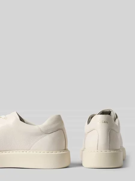 Sneakersy z prawdziwej skóry z detalem z logo Model Sound' Digel białe