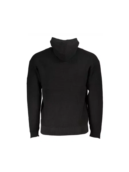 Sweter Calvin Klein z kapturem z autografem elegancki czarny