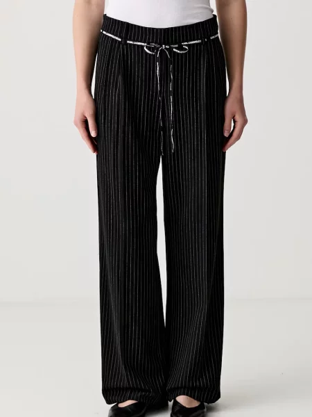 Karl Lagerfeld Jeans pantaloni pentru femei cu vâscoză negru