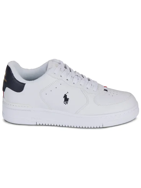Sneakerși Polo Ralph Lauren din dantelă alb