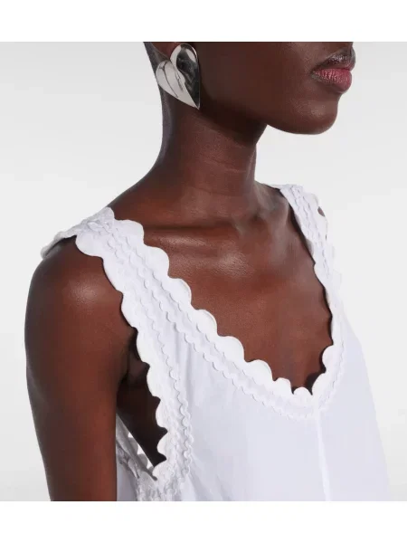 Rochie Juliet Dunn cu broderie din poplin alb