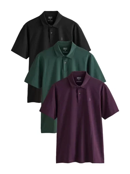 Next Tricou verde închis / mov vânătă negru