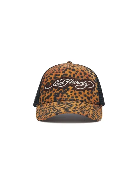 Ed Hardy Čiapka hnedá / čierna biela