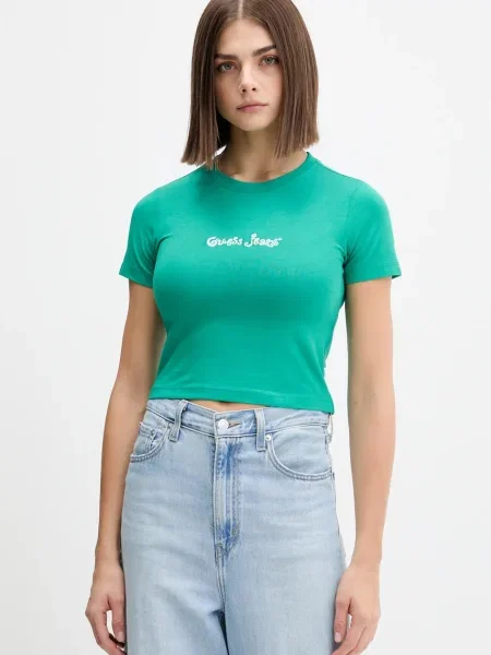 Тениска Guess Jeans дамска зелено