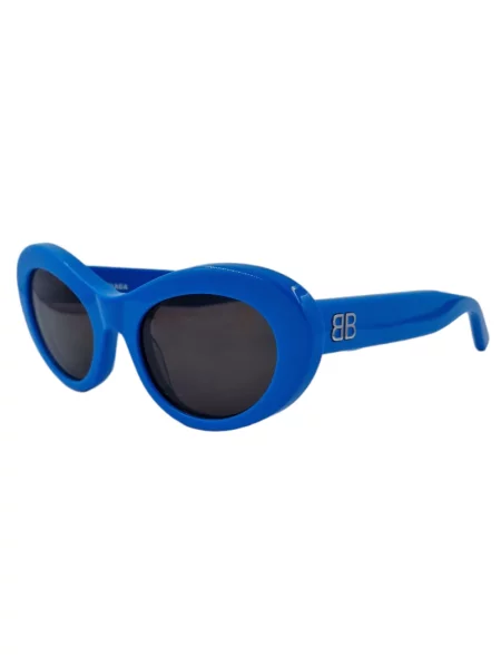 Lniane okulary przeciwsłoneczne Balenciaga niebieskie