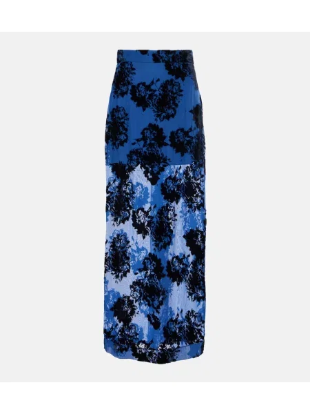 Fusta maxi Nina Ricci de catifea albastru