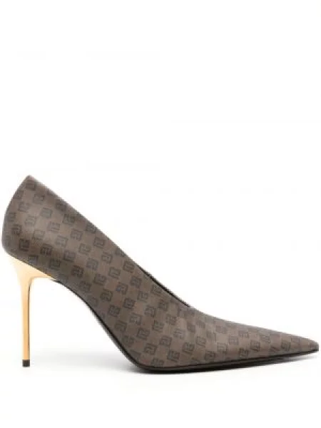 Pantofi cu toc Balmain cu imagine maro