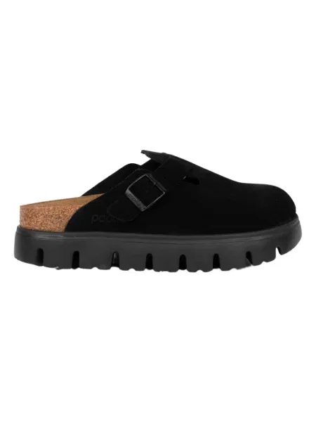 Birkenstock Boston Chunky Suede Leather Narrow Fit Kobiety Sandały Birkenstock Size: czarny