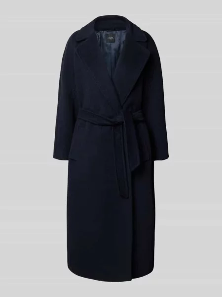 Płaszcz o kroju regular fit z mieszanki wełny i alpaki z domieszką moheru model TEMPERA' Weekend Max Mara granatowy