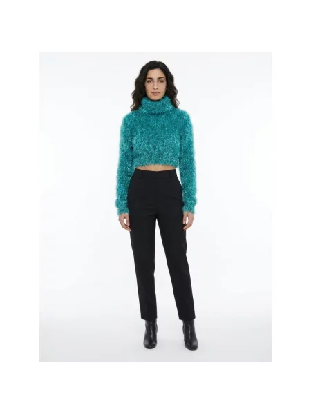 Sweter z golfem Dolce And Gabbana wełniany niebieski