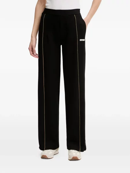 Pantaloni Guess cu dungi alergare negru