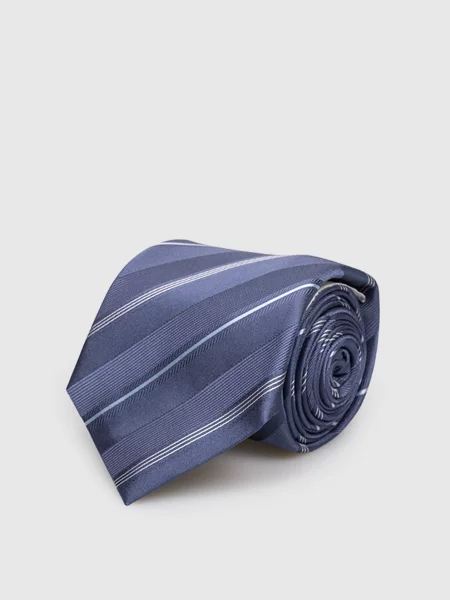 Шелковый галстук Brunello Cucinelli в полоску синий
