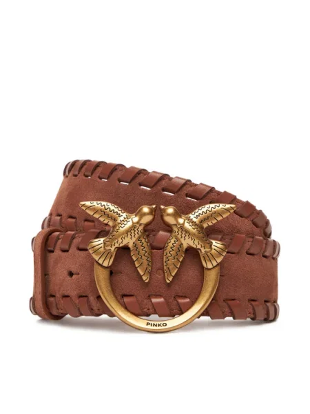 PINKO Curea de Damă Love Berry Weaving Belt H4 maro
