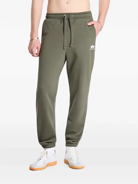 Pantaloni Alpha Industries cu imagine alergare verde