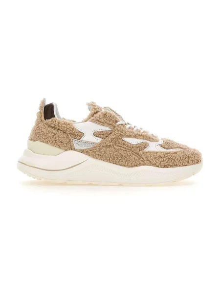 Sneakersy D.a.t.e. skórzane typu teddy beżowe