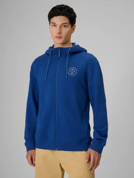 Bluza dresowa regular z kapturem 4F niebieska