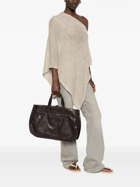 Δερμάτινη τσάντα shopper Lihann George καφέ