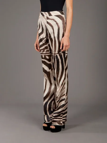 Hlače Giambattista Valli s printom sa zebra printom smeđa