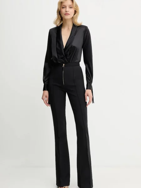 Шовкова однотонна блуза Elisabetta Franchi чорна