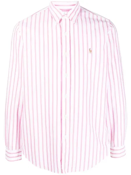 Majica Polo Ralph Lauren od brušene kože karirana s printom ružičasta
