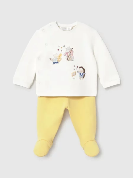 Mayoral Newborn komplet trenirka za bebe od pamuka s elastanom žuta