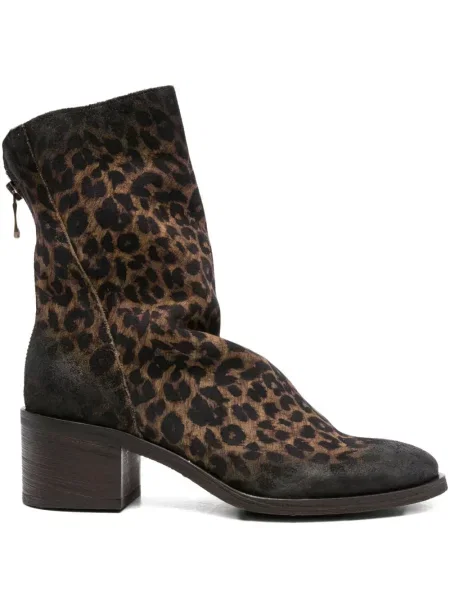 Cizme scurte Metisse cu imagine cu model leopard maro