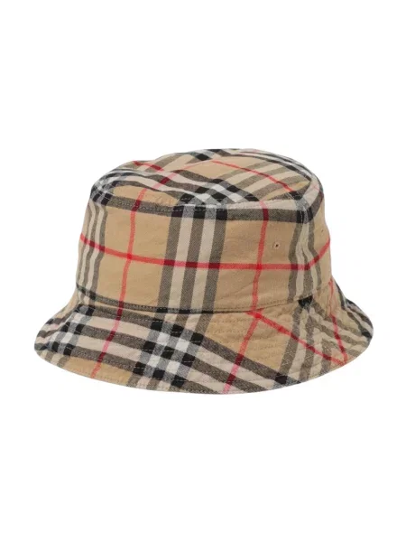 Czapka Burberry w kratę retro beżowa