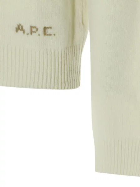 Hanorac A.p.c. de lână cu autograf alb