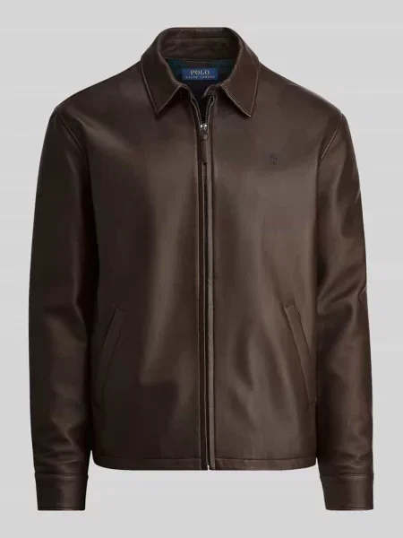 Kurtka skórzana o kroju regular fit z naturalnej skóry Polo Ralph Lauren brązowa