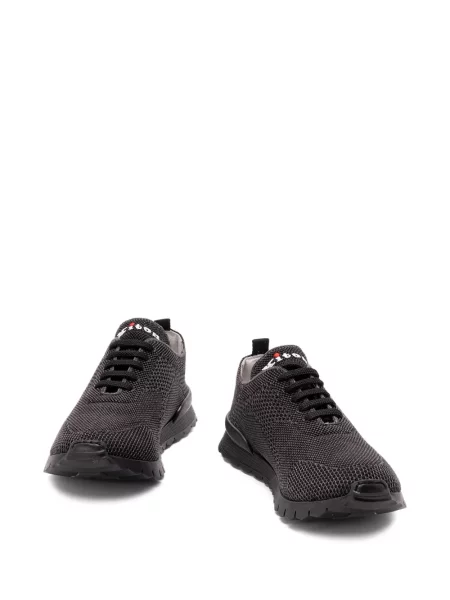 Sneakerși Kiton cu șireturi tricotate negru