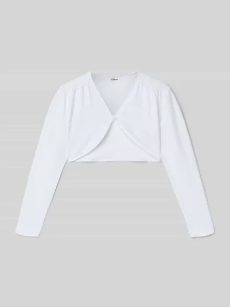Bolerko w kroju regular fit z Mieszanka bawełny S.oliver Red Label biała