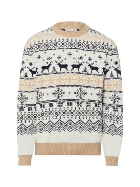 Redefined Rebel sweter z dzianiny Mężczyźni S beżowy