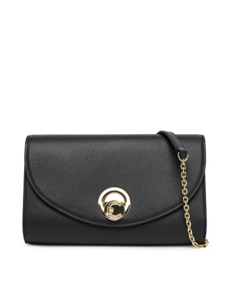 Coccinelle crossbody torbica usnjena NIKLA SMOOTH črna