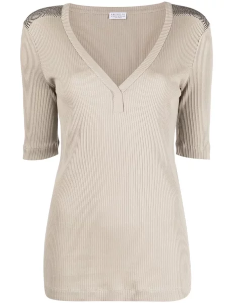 Tricou Brunello Cucinelli cu decolteu în V