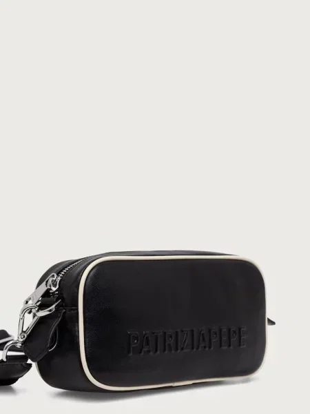 Patrizia Pepe crossbody torbica usnjena črna