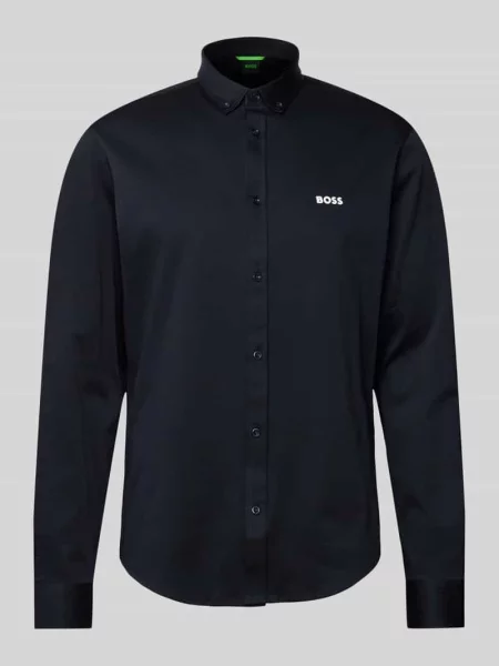 Koszula casualowa o kroju slim fit z kołnierzykiem typu button down model ‘MOTION’ Boss Green granatowa