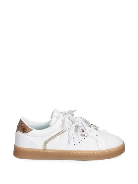 Sneakerși Guess din piele cu imagine alb