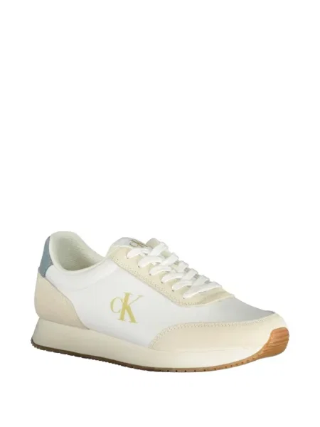 Sneakerși Calvin Klein din piele de căprioară cu imagine alb