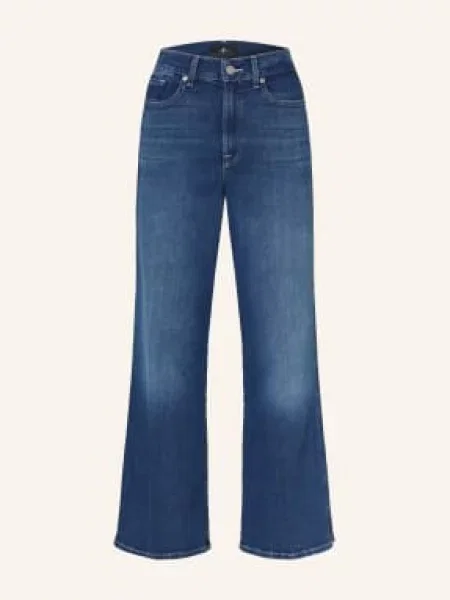7 For All Mankind Dżinsy Z Szerokimi Nogawkami Lotta Ankle blau niebieskie