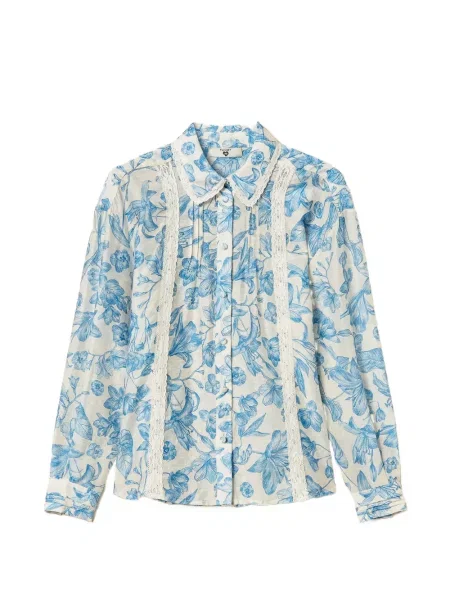 Cămașă Twinset cu model floral albastru