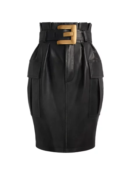 Cu centură fustă Balmain negru