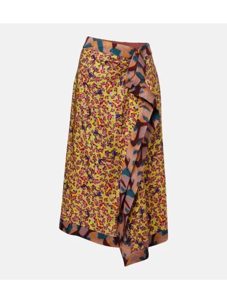 Fustă midi Dries Van Noten cu imagine