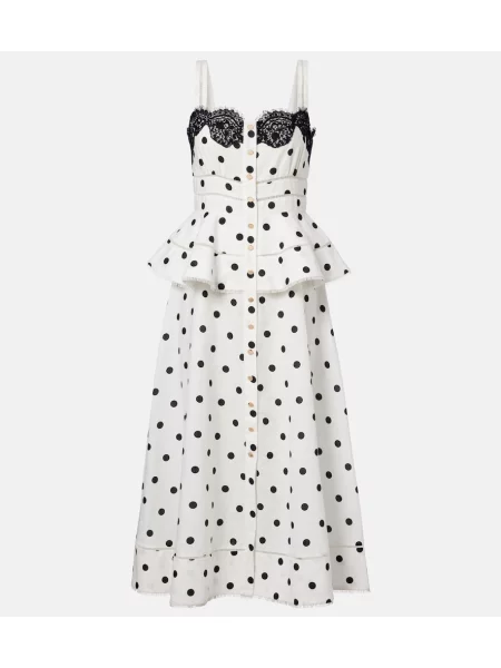 Rochie midi Self-portrait de in cu buline alb