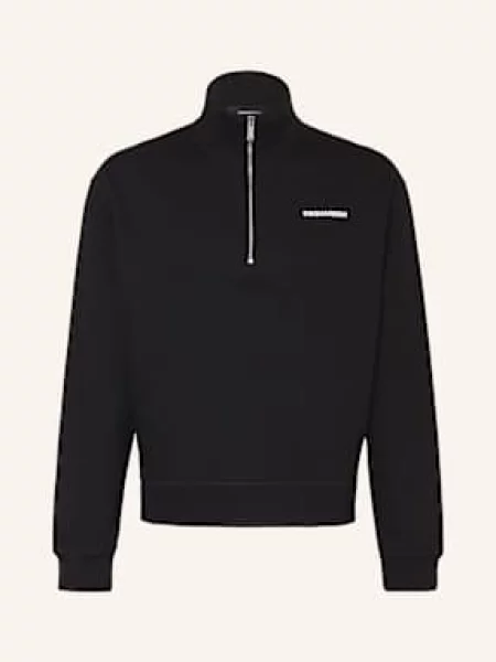 Bluza Dresowa Typu Troyer schwarz czarna