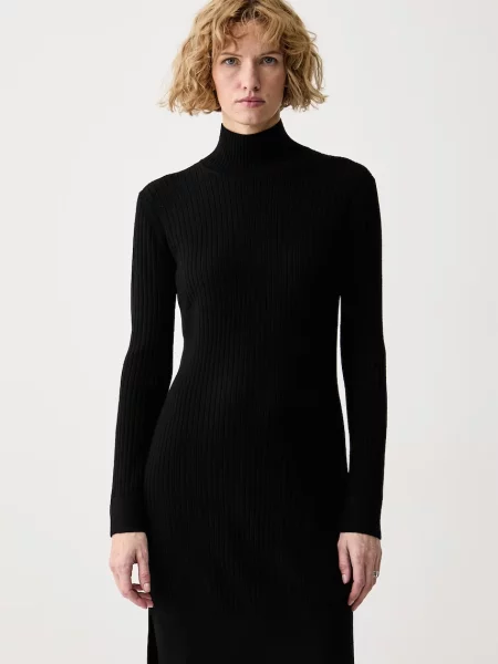 Calvin Klein svetrové šaty vlněné černé