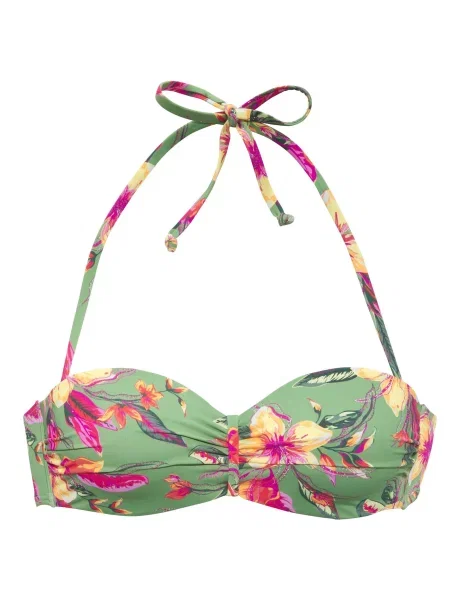 LASCANA Bikini zgornji del svetlo / pastelno oranžna / roza / neonsko roza zelena